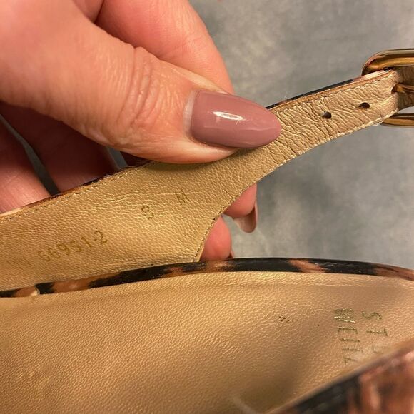 Stuart Weitzman leopard leather wedges, size 8 - Picture 5 of 10